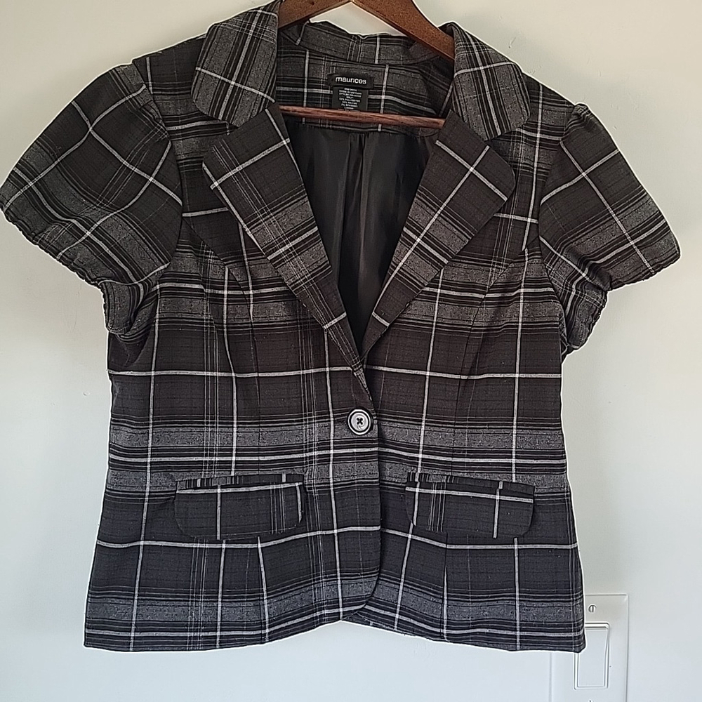 Maurices Business Blazer Womens Large Office Short Sleeve Suit Top